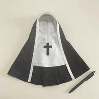 Nun Costume for Dogs and Cats, Novelty Pet Hooded Cloak with Cross Design, English Cloth Pet Cosplay and Photo Prop Outfit for All Genders