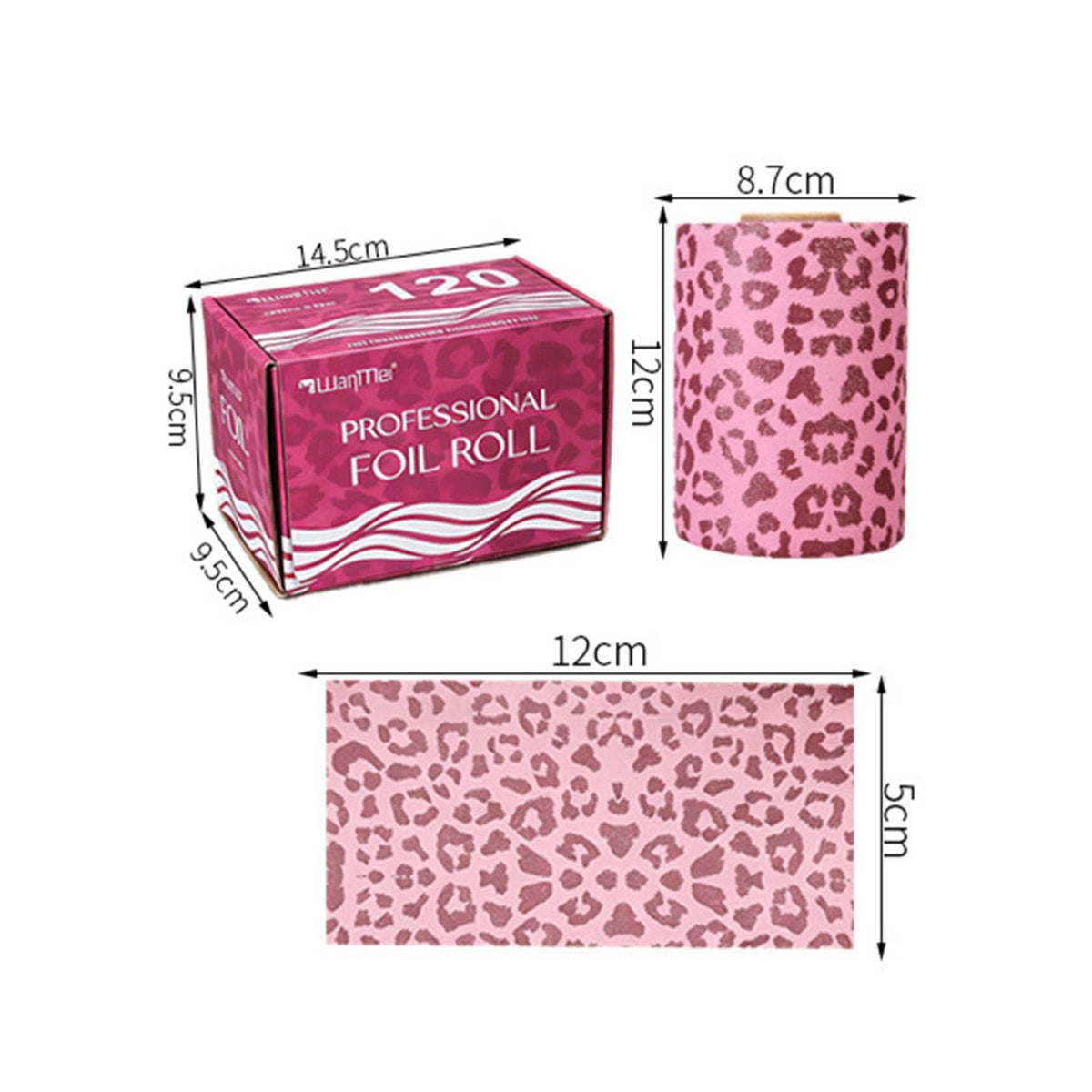Heat Resistant Leopard Print Highlighting Foil Built-in Cutter Embossed Foil Roll Long-Lasting Salon Supply for Barbershop