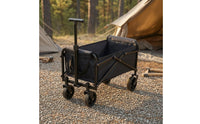 Adjustable Handle Foldable Camping Wagon Carbon Steel Frame Folding Wagon Fluid Bearings