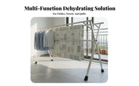 Foldable Clothes Garment Freshening Rack Space Saving Stainless Steel Clothes Dryer Rust-Resistant Floor Standing Garment Freshening Rack