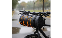 Drawstring Tube Bag Fastening Strap Mount Cylinder Bike Convenient Pouch to Carry Two-Wheeler Front Pouch for Mountain Biking, Biking