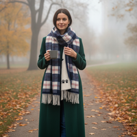 Plaid Tassel Scarf Shawl for Women