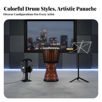 Goatskin Head Carved Goblet Drum Rope Tuned Carved Wooden Djembe Ready to Play Percussion Instrument Single-Piece Body for Performers, Percussionists, Stage Performance, Live Performances, Cultural Events, Recording Studios
