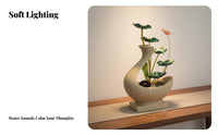 Housewarming Gift Circulating Water Ornament Minimalist Design Cascading Tabletop Fountain Good Luck Charm LED Light Water Feature Soothing Sounds for Feng Shui Enthusiasts, Meditation Practitioners, Tea Room, Entryway, Desktop, Office
