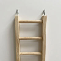 Wood Avian Perches for Cage with Ledge, Budgie Toys for Cockatiel Climbing, Hanging Ladder with Metal Hook for Small Avian Species