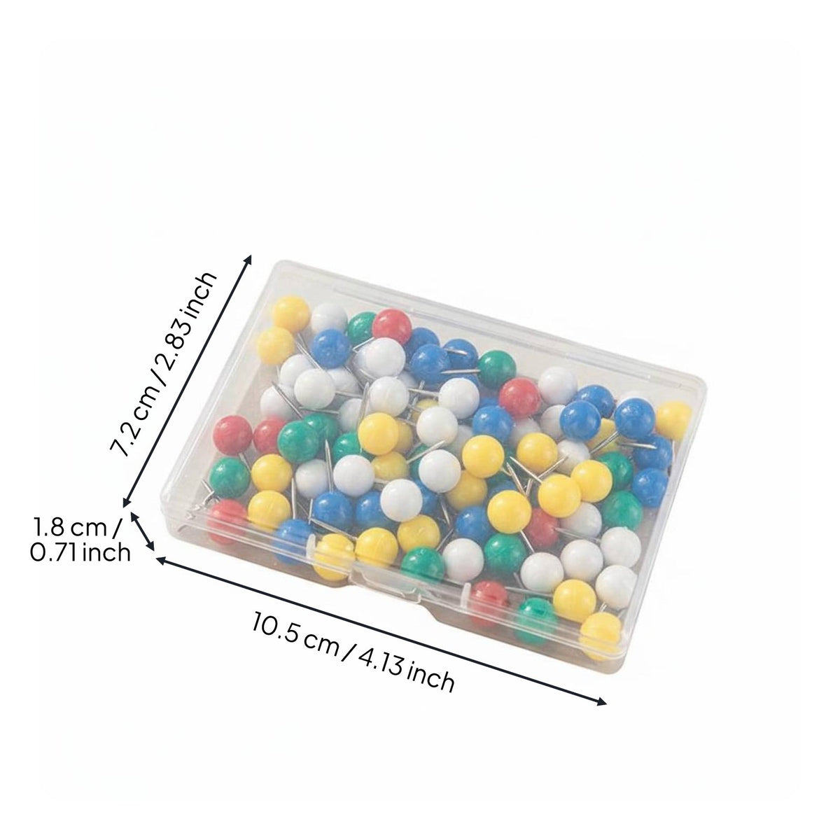 100 Pieces Boxed Set Clear Ball Push Pins for Crafters, Students, Photo Wall, Cork Board, Classroom