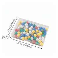 100 Pieces Boxed Set Clear Ball Push Pins for Crafters, Students, Photo Wall, Cork Board, Classroom