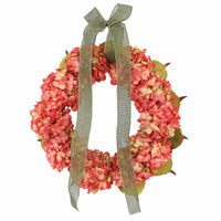 Silk Flower Wreath with Ribbon Verdant Faux Blossom Wreath Long Door Hanging for Entryway