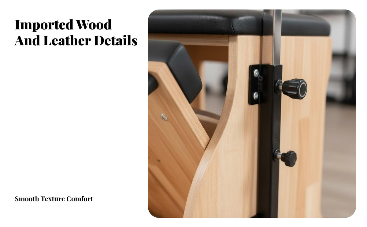 Solid Wood Construction Pilates Chair Multi-Functional Wunda Chair Padded Seat Wooden Pilates Reformer High-Density Foam Padding for Beginners