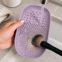 Makeup Brush Cleaning Mat with Hand-Held Design
