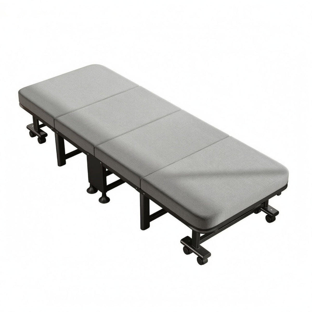 Foldable Rest Bed Upholstered Adjustable Head Cot Tubulars  Frame Rest Furniture for Office