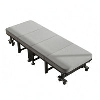 Foldable Rest Bed Upholstered Adjustable Head Cot Tubulars  Frame Rest Furniture for Office
