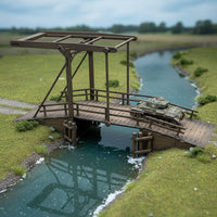 Handmade Gift WWII Display Scene Bridge Historical Reproduction 1:72 Scale Bridge Kit for Hobbyists, History Buffs, Desktop Display