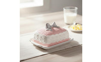 Fuchsia Ceramic Butter Dish Modern Design Ceramic Butter Dish Tableware Creative Design Kitchenware Microwave Safe