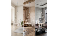 Swing Chair with Hardware Kit Cotton Hanging Chair with Hardware Macrame Swing Comfortable Furniture Easy to Assemble