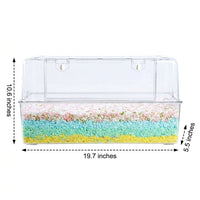 Acrylic Hamster Cage Habitat Enclosure, Rectangular Single-Tier Indoor Beginner Starter Kit with 17cm Wheel, Transparent Viewing