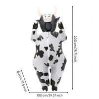 Inflatable Cow Costume Black-and-White Inflate Cow Costume Lightweight