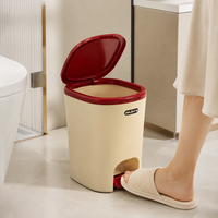 Trash Can, Pedal-Operated Trash Can, Sorting, Stylish, Slim, Plastic, Household Use, With Lid, For Living Room
