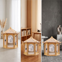 Cat House with Scratching Posts Peaked Roof Cat Bed with Scratcher Indoor Furniture for Cats, Pet Owners