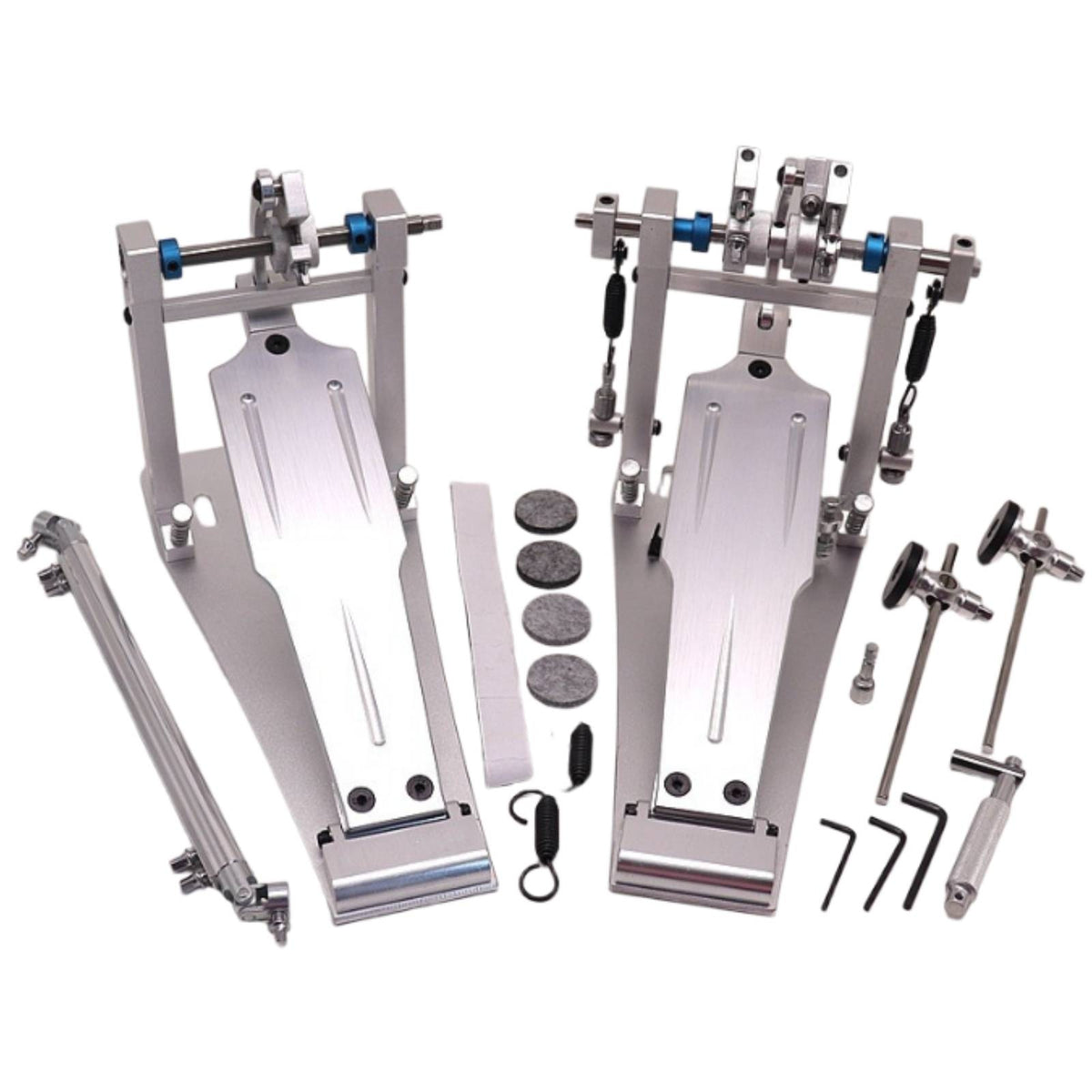 Double Bass Drum Pedal Metal Double Pedal with a Drive Shaft Shaft Stable Hardware for Drummers, Stage, Studio
