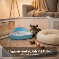 Small Pet Toilet Spill-Resistant Bunny Potty Easy to Clean Chinchilla Toilet