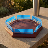 Concentric Rings Hexagonal Rotating Arena Raised Rim Plastic Battle Arena