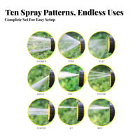 Multi-Purpose 10 Pattern Hose Sprayer Easy to Install Garden Hose Spray Long-Lasting for Gardeners, Homeowners, Yard, Outdoor Cleaning