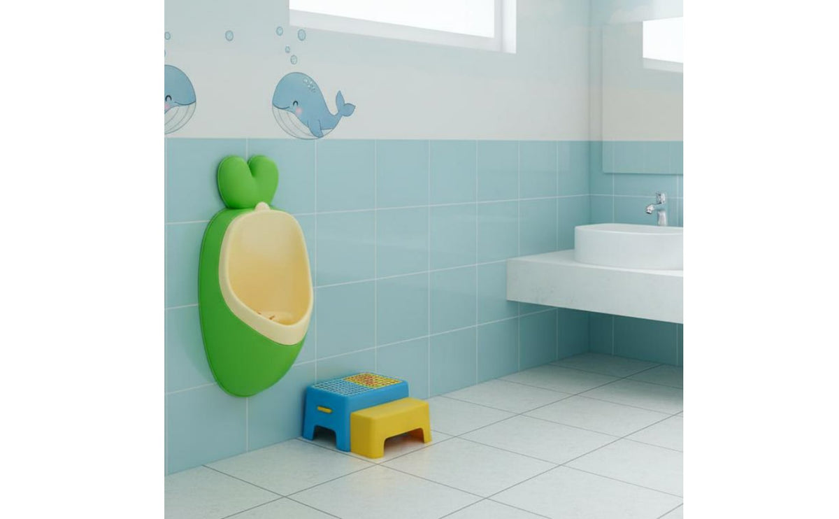 Wall-Mounted Boy's Urinal Easy to Clean Boys Standing Urinal Spill-Resistant Wall-Mounted Kids Toilet for Young Children