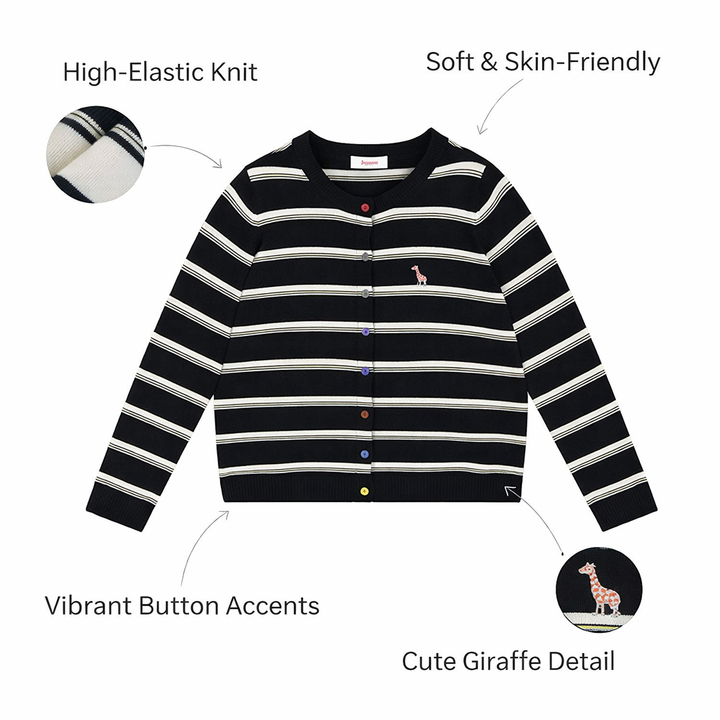 Women's Cardigans with Striped Pattern for Casual Wear, Round Neckline, Plus Size Available, Comfortable Blend