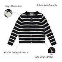 Women's Cardigans with Striped Pattern for Casual Wear, Round Neckline, Plus Size Available, Comfortable Blend