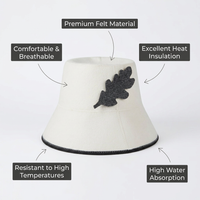 Sauna Cap Women Men Steam Bath Hat, Wool Blend Heat Insulating Sweat Absorbing, Decorative Flower Bathhouse Hat for Steam Room, Sauna Enthusiast