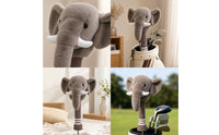 Elephant Driver Headcover Soft Elephant Golf Headcover Cute Golf Club Cover with Knitted Sleeve for Golfers