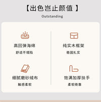 现代简约奶油风单人椅设计师网红轻奢懒人沙发北欧接待洽谈休息区 米白色  磨砂绒