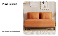 Armless Pull-extendable Sleeper 2-in-1 Design Pull-extendable Sleeper Sofa Space-Saving Loveseat Bed for partners, Students, Small Apartments, Balcony, Living Room