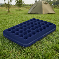 Inflatable Mattress and Air Bed with Flocked Surface, Double Airbed with External Air Pump, Portable Camping Mat and Sleeping Mat, 3kg Weight