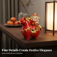 Fine Craftsmanship God of Wealth Horse Statue Wealth Horse Sculpture for Office, Entryway, Shop Counter