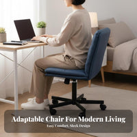 Ergonomic spine-supportrest space-saving Upholstered rotate Chair Height Adjustable Scalloped spine-support Rolling Chair Padded pad Office Seating Easy Assembly for Students, Women, Study Room, Bedroom