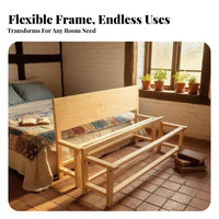 Woven Base Bed Handmade Bedstead Traditional Design Bedroom Furniture for Homeowners, partners, Rural House, Home, Guest Room