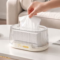 Oval Acrylic Tissue Box, Transparent Removable Lid Tissue Box Holder, 24x15x11.5cm Desktop Tissue Box Cover for Living Room, Office