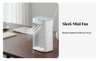 Mini Water-Cooling Chiller Humidifying Function Water-Cooling Air Chiller Three Settings Misting Humidifier Fan for Students, Office Workers