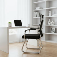 Mesh Back Sled Base Chair Heavy Duty Ergonomic Computer Chair for Students, Conference Room, Reception Area