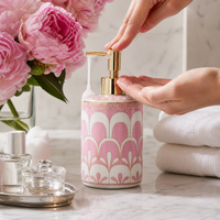 Luxury Ceramic Lotion Dispenser Bottle for Hand Soap, Shampoo, Shower Gel - Press Pump Bathroom Decor