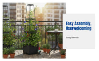 Sturdy Resin Raised Planting Box, Multitier Outdoor Balcony Vegetable Planter