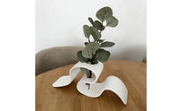 3D-Printed Flower Holder with Open Channel Curved Sculptural Flower Holder Minimalist Decor Matte for Decorators