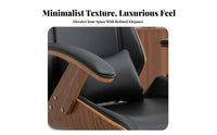 Curved Wood Task Chair Height Adjustable rotate Seat mid-century-centuryera Modern aesthetic