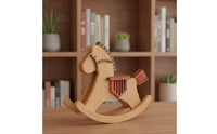 Wooden Rocking Horse DIY Assembly Rocking Horse Desktop Toy for Hobbyists, Makers, Home Decor