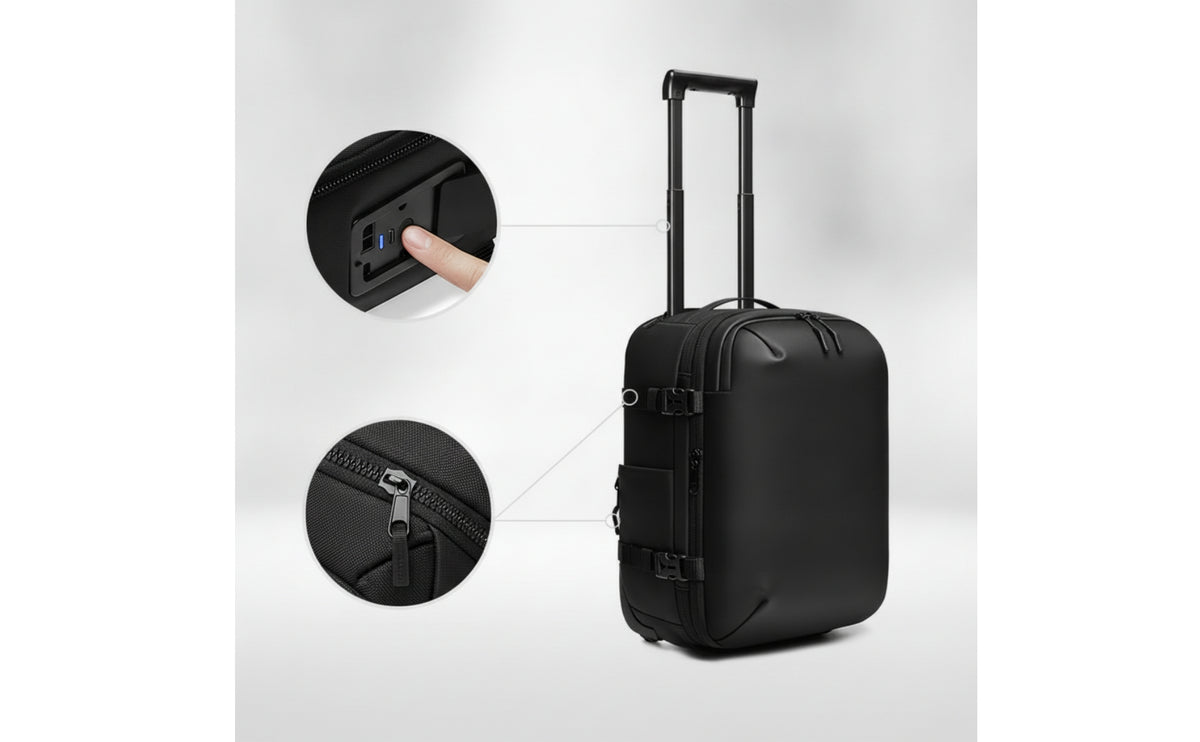 Trolley Backpack Wheeled Backpack Expandable for Business Journeyers, Commuters, Daily Commute