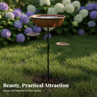 Deep Basin Bird Bath Feeder Combo Weather Resistant Bird Bath and Feeder Combo Freestanding for Gardeners, Outdoor, Yard, Patio