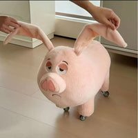 Creative Kids Swivel Stool with Wheels - Flying Pig Design