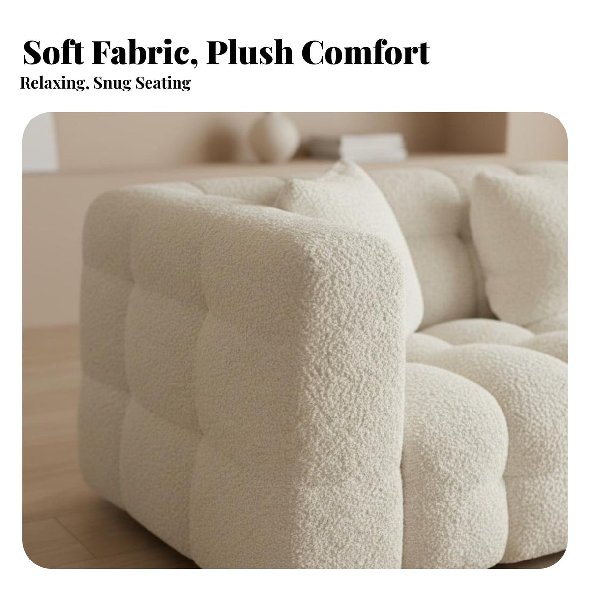 Plush Loveseat pillow-softLike Comfort Sofa Space-Saving Couch for Apartment Dwellers, Young Adults, Small areas, Studio Flat, Home Office